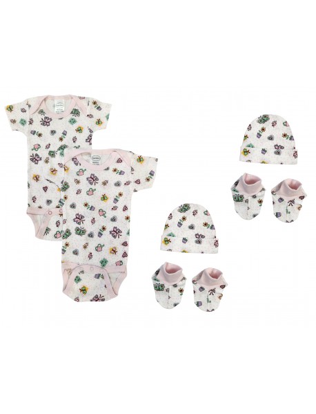 Newborn Baby Girl 6 Pc Layette Sets