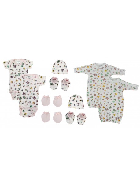 Newborn Baby Girl 10 Pc Layette Sets