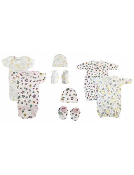 Newborn Baby Girl 8 Pc Layette Sets