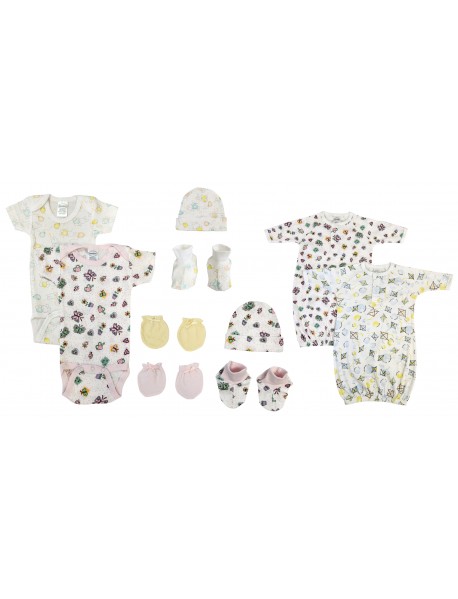 Newborn Baby Girl 10 Pc Layette Sets