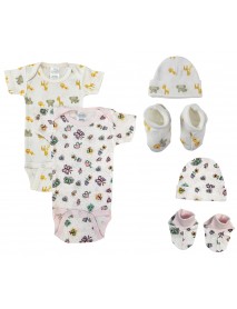 Newborn Baby Girl 6 Pc Layette Sets