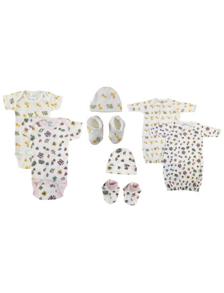 Newborn Baby Girl 8 Pc Layette Sets