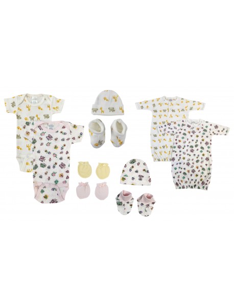 Newborn Baby Girl 10 Pc Layette Sets