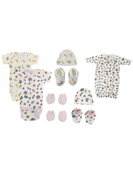 Newborn Baby Girl 9 Pc Layette Sets