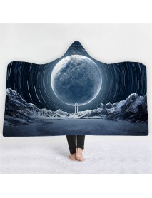 150x200CM 3D Colorful Printed Hooded Blankets Warm Wearable Plush Mats Thick Nap