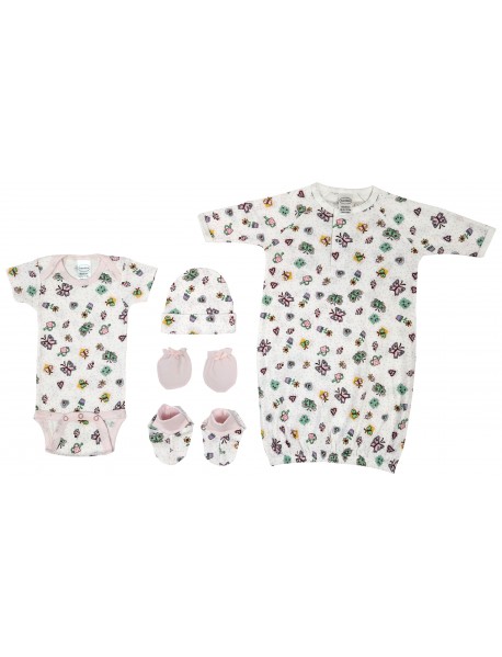 Newborn Baby Girl 5 Pc Layette Sets