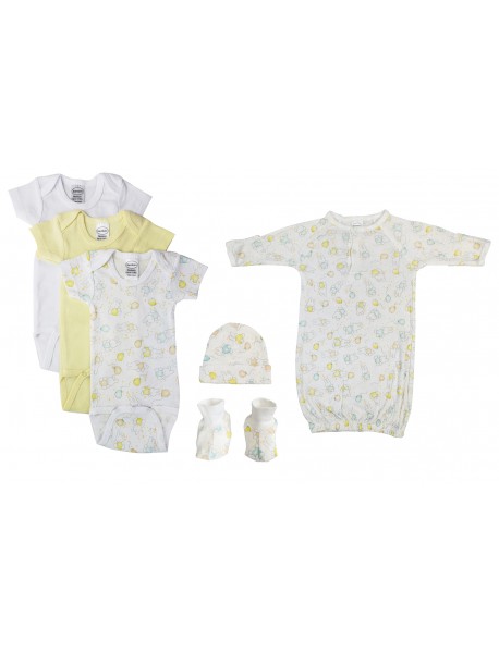 Unisex Newborn Baby 6 Pc Layette Sets
