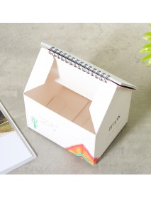 2019 Calendar Folding House Desktop Table Paper Note Storage Box Daily Organizer