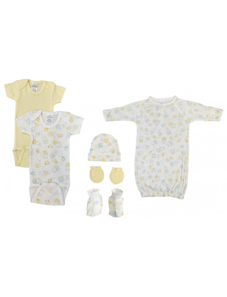 Unisex Newborn Baby 6 Pc Layette Sets