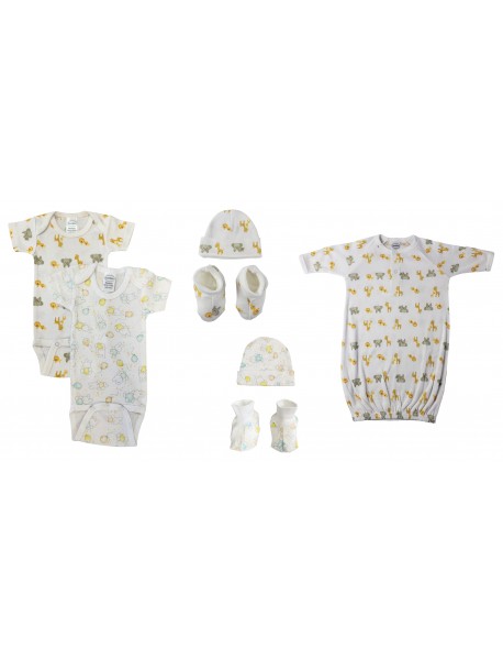 Unisex Newborn Baby 7 Pc Layette Sets