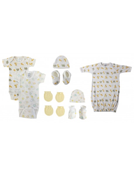 Unisex Newborn Baby 9 Pc Layette Sets