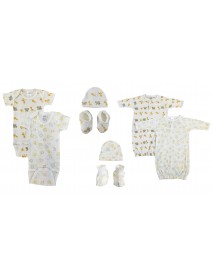Unisex Newborn Baby 8 Pc Layette Sets