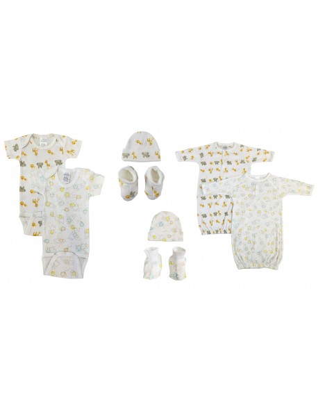 Unisex Newborn Baby 8 Pc Layette Sets