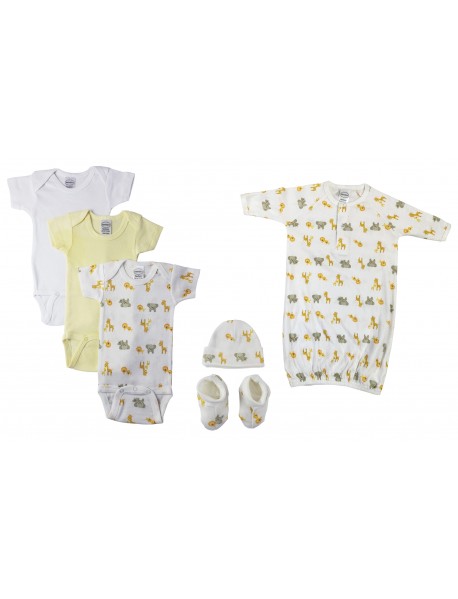 Unisex Newborn Baby 6 Pc Layette Sets