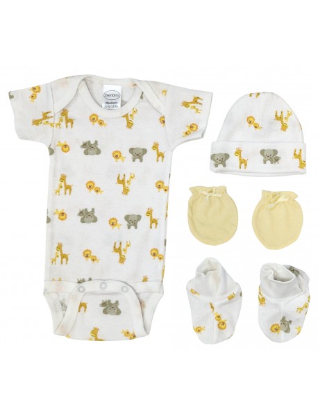 Unisex Newborn Baby 4 Pc Layette Sets