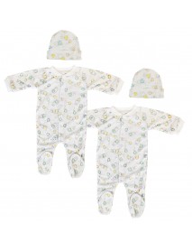 Unisex Closed-toe Sleep & Play with Caps (Pack of 4 )