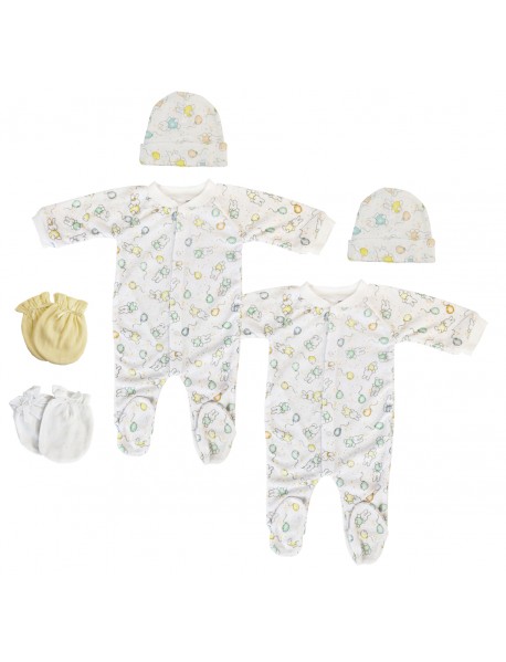 Unisex Closed-toe Sleep & Play with Caps (Pack of 6 )