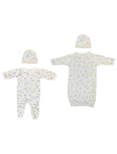 Unisex Closed-toe Sleep & Play with Caps (Pack of 4 )
