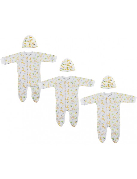 Unisex Closed-toe Sleep & Play with Caps (Pack of 6 )