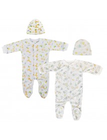 Unisex Closed-toe Sleep & Play with Caps (Pack of 4 )