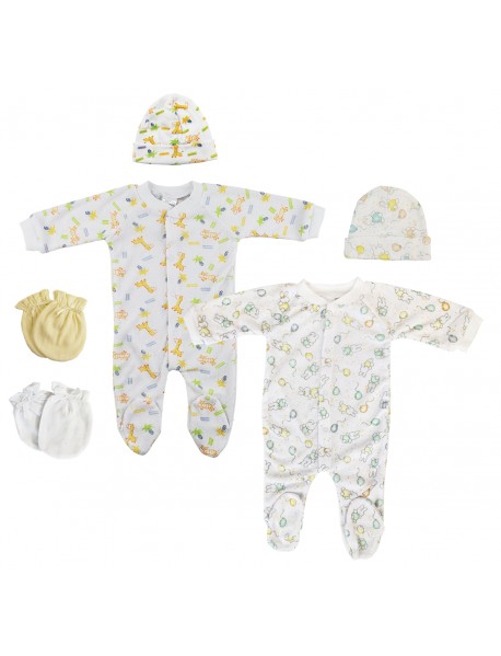 Unisex Closed-toe Sleep & Play with Caps (Pack of 6 )