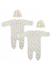 Unisex Closed-toe Sleep & Play with Caps (Pack of 4 )