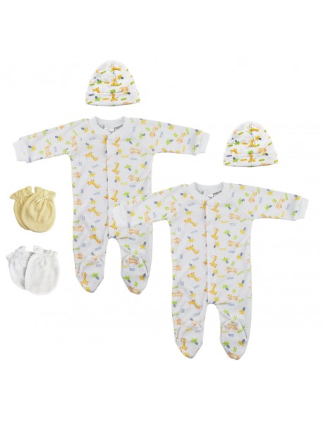 Unisex Closed-toe Sleep & Play with Caps (Pack of 6 )