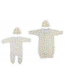 Unisex Closed-toe Sleep & Play with Caps (Pack of 4 )