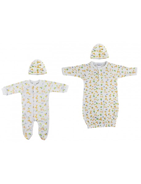 Unisex Closed-toe Sleep & Play with Caps (Pack of 4 )