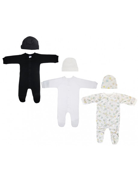 Unisex Closed-toe Sleep & Play with Caps (Pack of 6 )