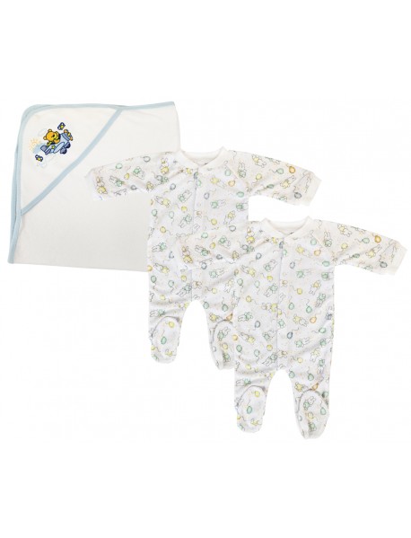 Boy Closed-toe Sleep & Play (Pack of 3 )