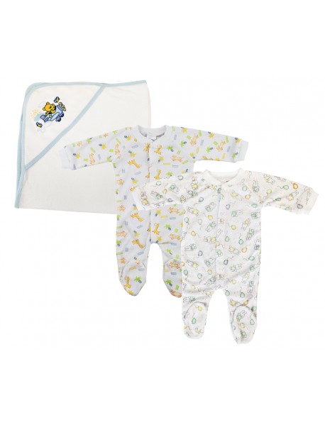 Boy Closed-toe Sleep & Play (Pack of 3 )