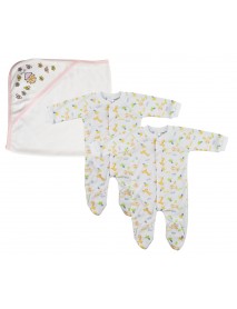 Girl Closed-toe Sleep & Play (Pack of 3 )