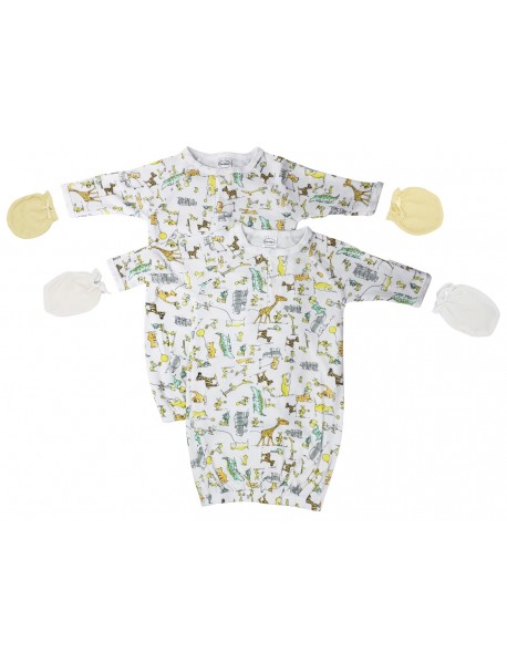 Unisex Newborn Baby 4 Piece Gown Set