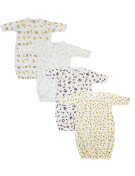 Unisex Newborn Baby 4 Piece Gown Set
