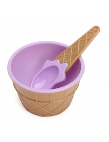 6PCS Children's Plastic Ice Cream Bowls Spoons Set Durable Ice Cream Cup Dessert Bowl