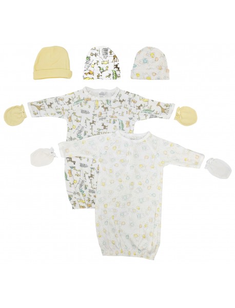 Unisex Newborn Baby 7 Piece Gown Set