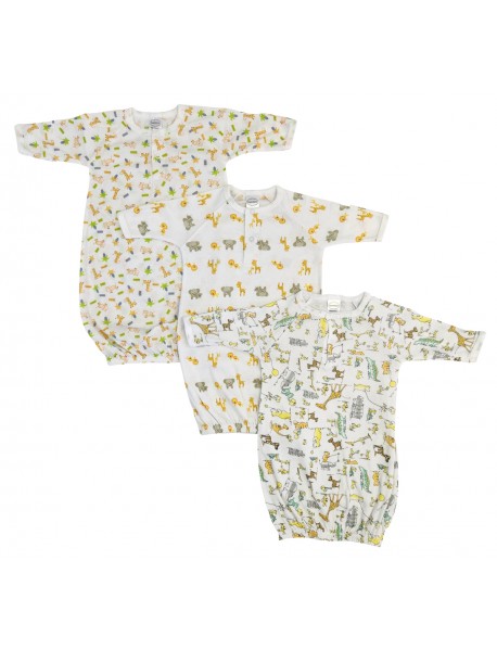 Unisex Newborn Baby 3 Piece Gown Set