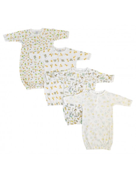 Unisex Newborn Baby 4 Piece Gown Set