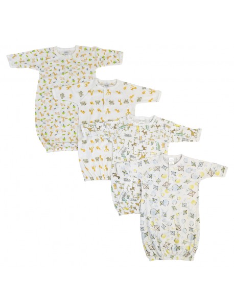 Unisex Newborn Baby 4 Piece Gown Set