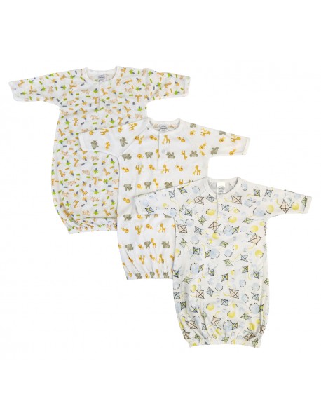 Unisex Newborn Baby 3 Piece Gown Set