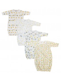 Unisex Newborn Baby 4 Piece Gown Set