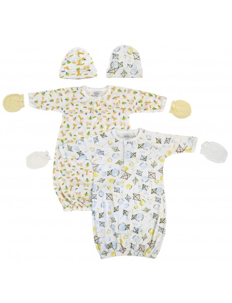 Unisex Newborn Baby 6 Piece Gown Set