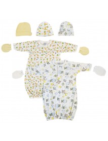 Unisex Newborn Baby 7 Piece Gown Set