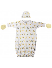 Unisex Newborn Baby 3 Piece Gown Set