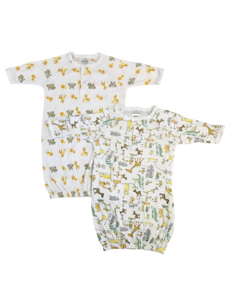 Unisex Newborn Baby 2 Piece Gown Set