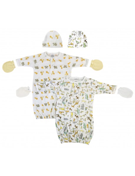 Unisex Newborn Baby 6 Piece Gown Set