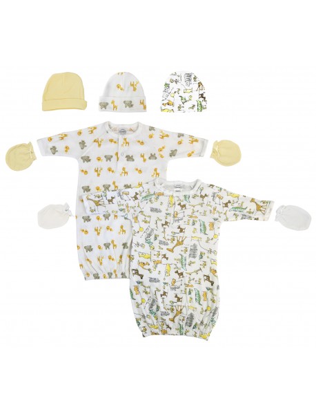 Unisex Newborn Baby 7 Piece Gown Set