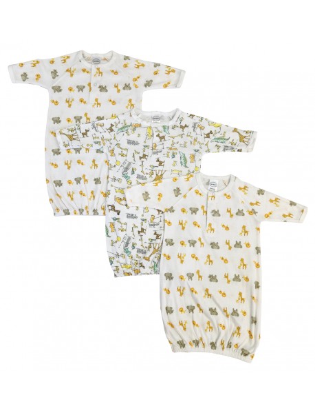 Unisex Newborn Baby 3 Piece Gown Set
