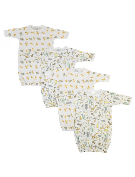 Unisex Newborn Baby 4 Piece Gown Set